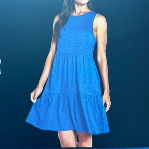 Gap Women's Lightweight Tiered Layered Sleeveless Summer Dress Dutch Blue LARGE